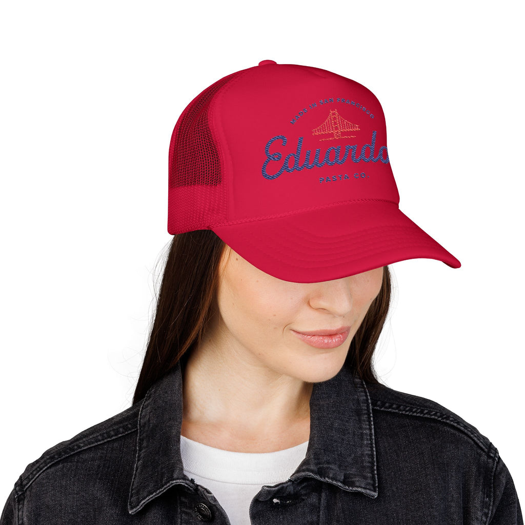 Eduardo's Pasta Co. Trucker Hat | San Francisco Golden Gate Logo Foam Cap