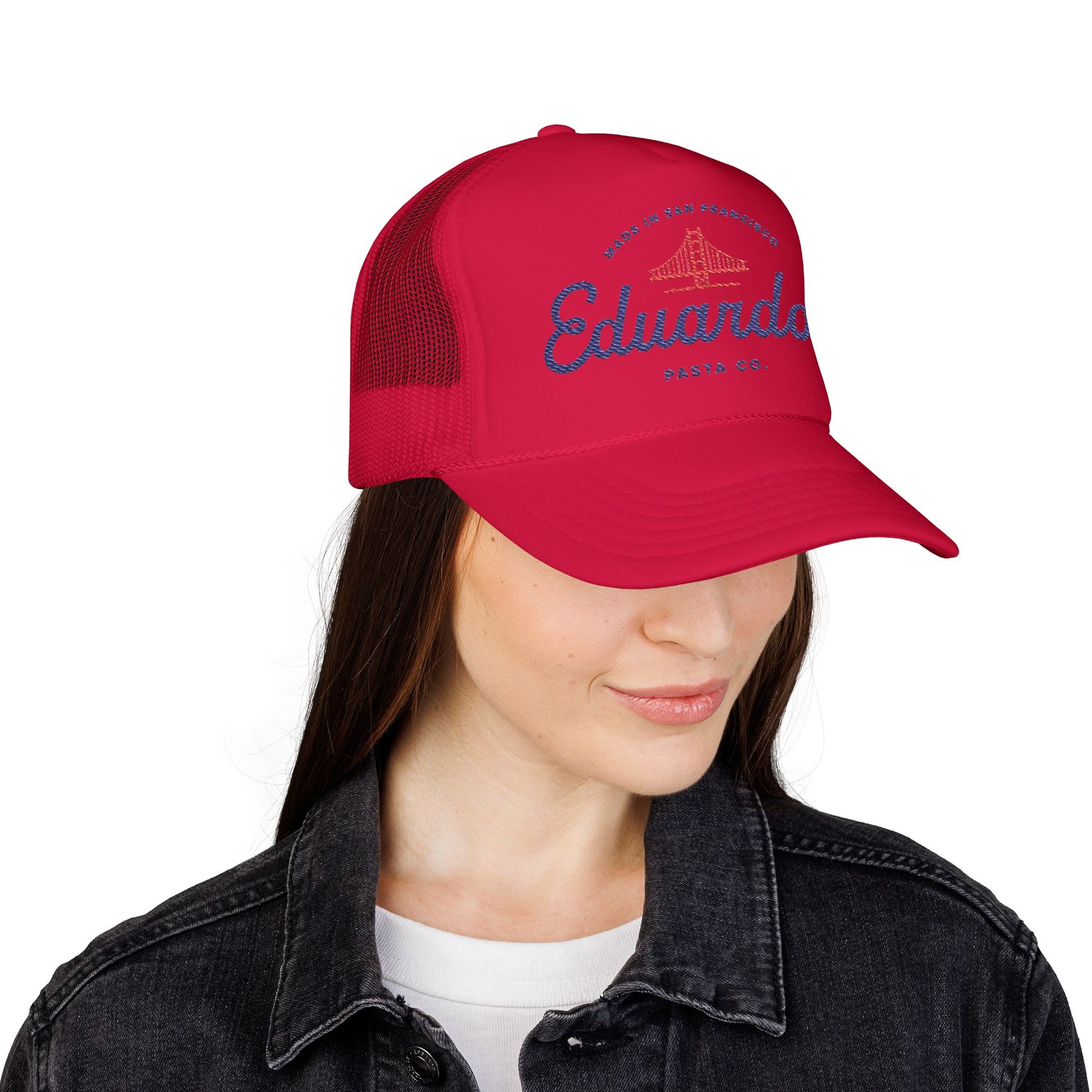 Eduardo's Pasta Co. Trucker Hat | San Francisco Golden Gate Logo Foam Cap