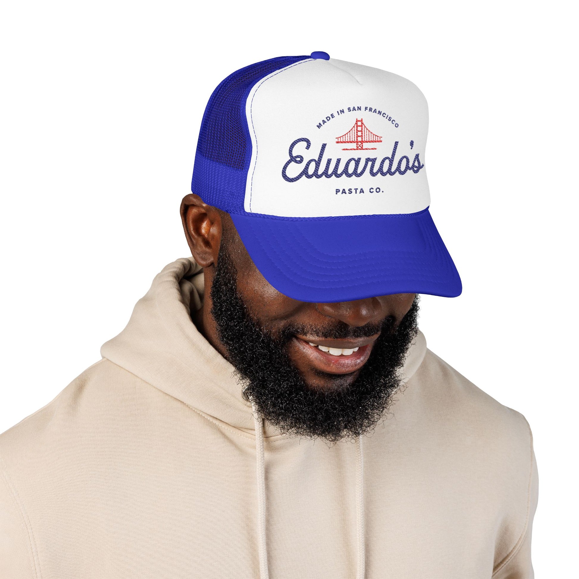 Eduardo's Pasta Co. Trucker Hat | San Francisco Golden Gate Logo Foam Cap